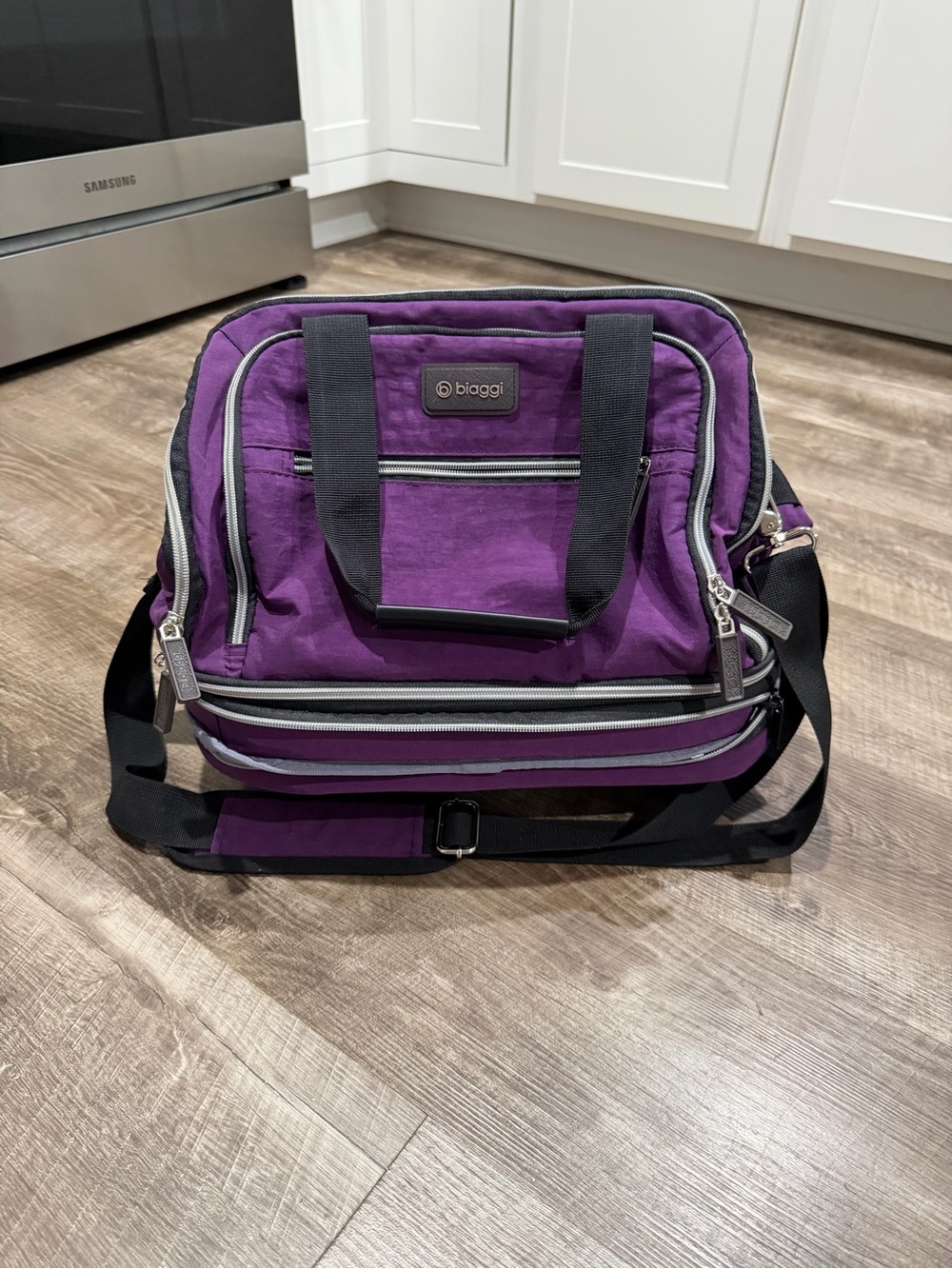 Biaggi Zipsak Expandable Under-Seat Carry-On Luggage Bag w/Wheels Purple